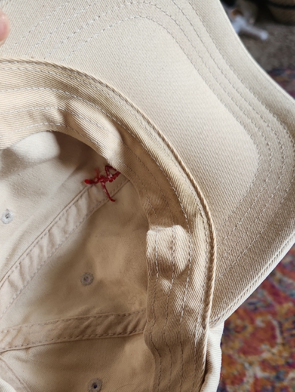 Dave Matthews Band Beige Baseball Cap with Red Embroidery - Picture 6 of 6